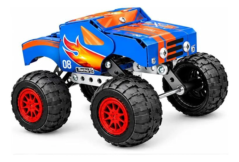KIT DE CONSTRUCCION MONSTER TRUCK MECANO 149 PIEZAS Y PLUMONES - 2