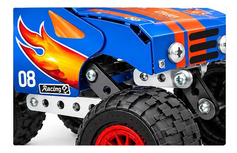 KIT DE CONSTRUCCION MONSTER TRUCK MECANO 149 PIEZAS Y PLUMONES - 3