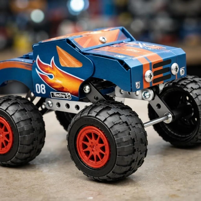 KIT DE CONSTRUCCION MONSTER TRUCK MECANO 149 PIEZAS Y PLUMONES - 4