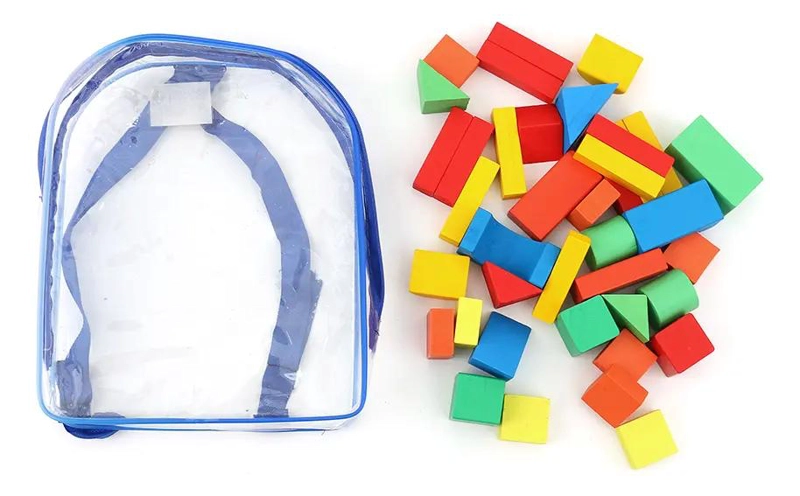 MOCHILA EDUCATIVA CON BLOQUES DE MADERA PARA APRENDIZAJE - 1