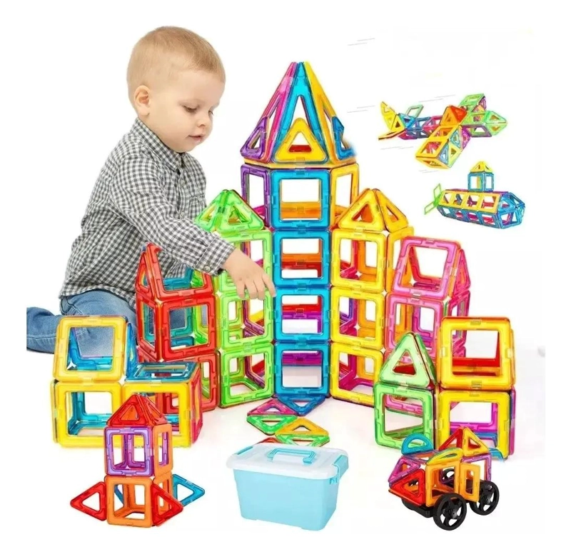 BLOQUES MAGNE TICOS DE CONSTRUCCION 52 PIEZAS PARA NIÑOS - 1
