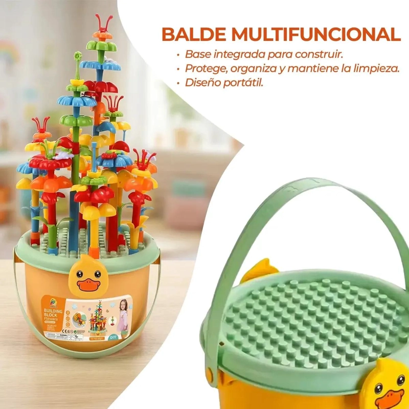 BALDE DIDACTICO DE CONSTRUCCION CON 142 PIEZAS PARA NIÑOS - 4