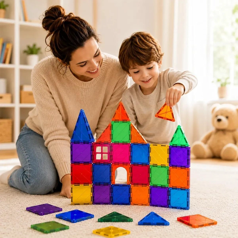 SET DE 32 BLOQUES MAGNE TICOS PARA CONSTRUCCION INFANTIL - 10