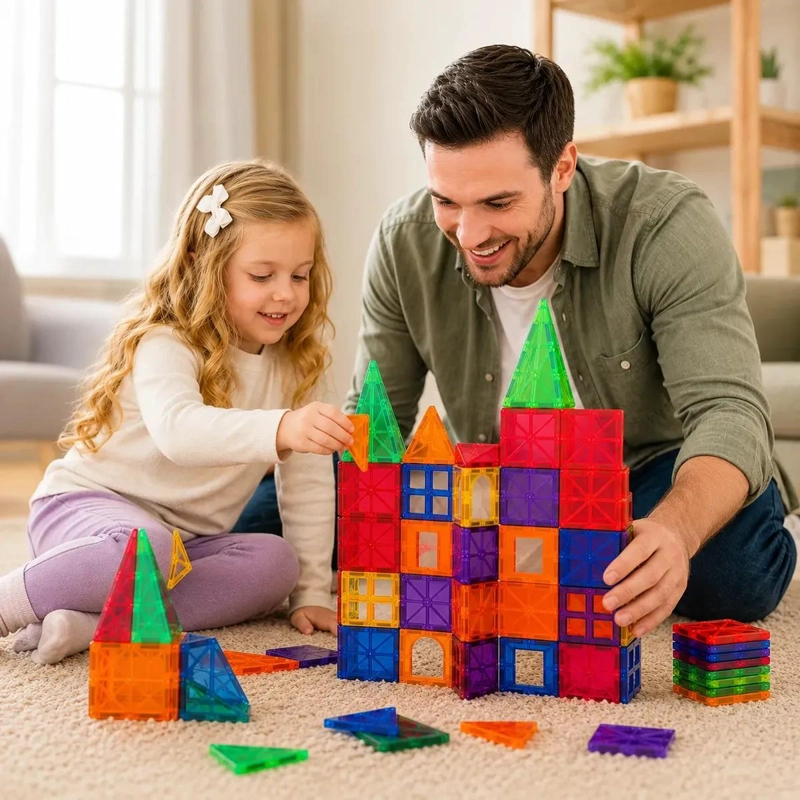 SET DE 32 BLOQUES MAGNE TICOS PARA CONSTRUCCION INFANTIL - 8