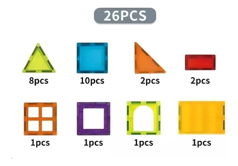 JUEGO DE BLOQUES MAGNE TICOS 26 PIEZAS PARA NIÑOS - 2