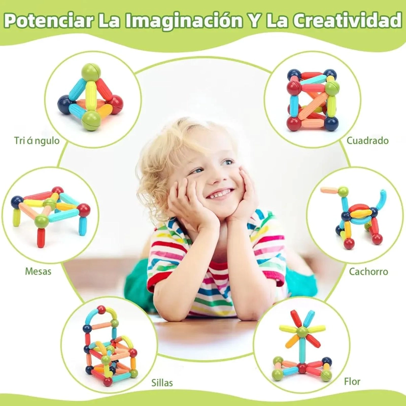 BLOQUES MAGNE TICOS DE CONSTRUCCION PARA NIÑOS, 36 PIEZAS - 4