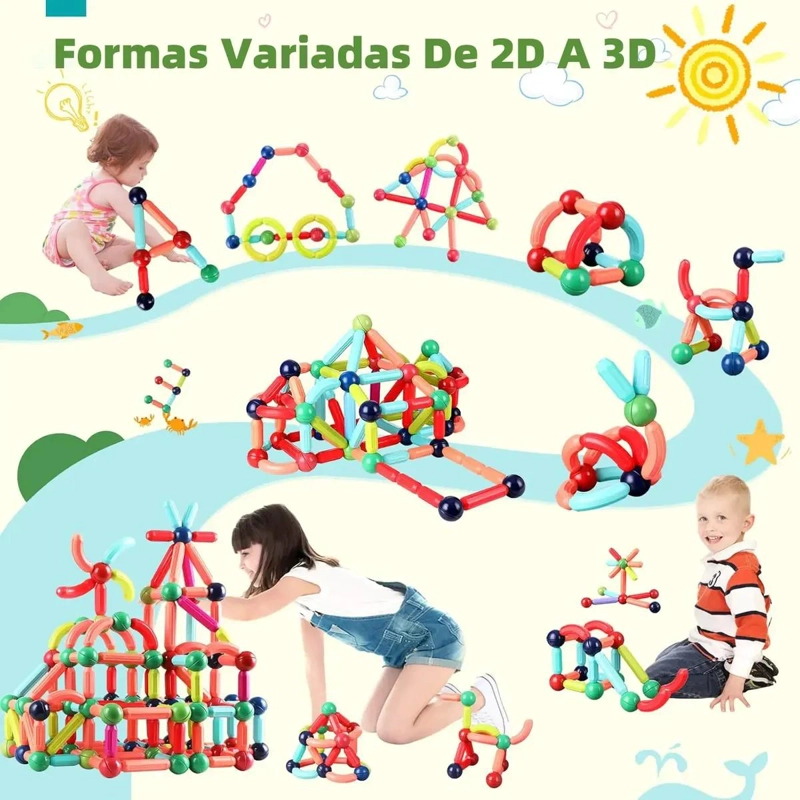 BLOQUES MAGNE TICOS DE CONSTRUCCION PARA NIÑOS, 36 PIEZAS - 5
