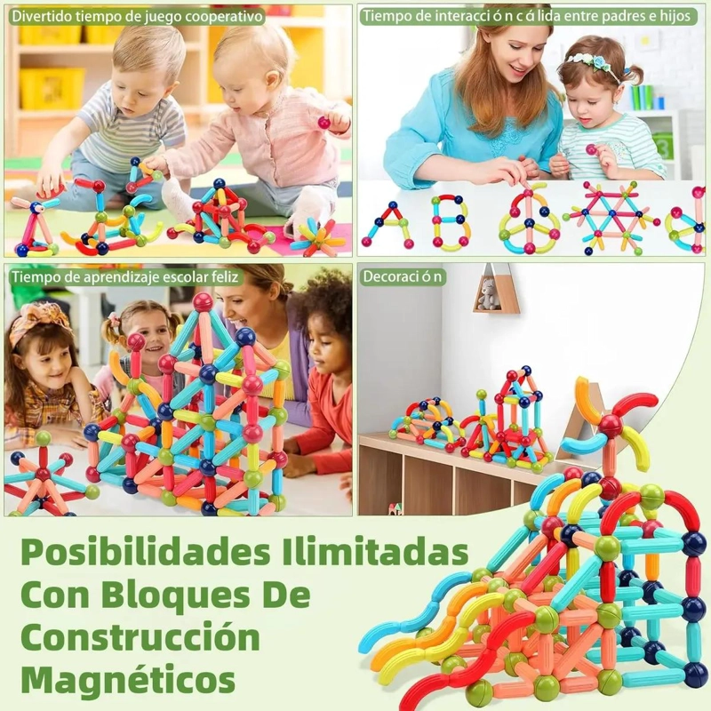 BLOQUES MAGNE TICOS DE CONSTRUCCION PARA NIÑOS, 36 PIEZAS - 6