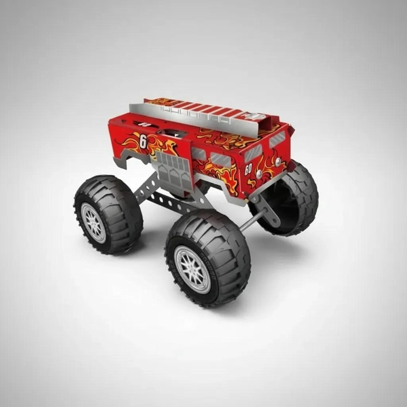CARRO BOMBA BOMBERO ARMABLE DE METAL CON 112 PIEZAS - 3