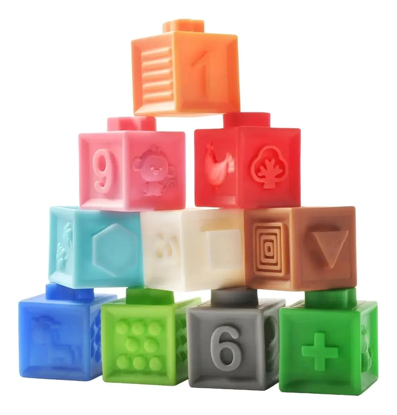 BLOQUES DE CONSTRUCCION SUAVES PARA BEBE S CON PATRONES - 10