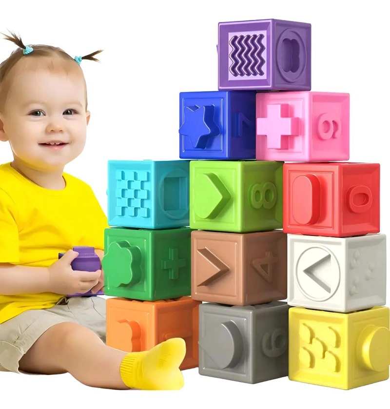 BLOQUES DE CONSTRUCCION SUAVES PARA BEBE S CON PATRONES - 3