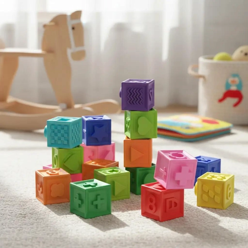 BLOQUES DE CONSTRUCCION SUAVES PARA BEBE S CON PATRONES - 4