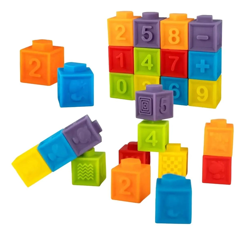 BLOQUES DE CONSTRUCCION SUAVES PARA BEBE S CON PATRONES - 6