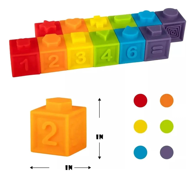 BLOQUES DE CONSTRUCCION SUAVES PARA BEBE S CON PATRONES - 9