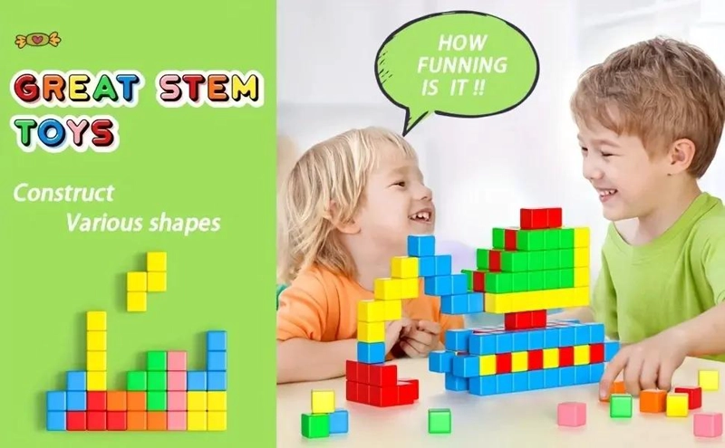 CUBOS MAGNE TICOS 100 PCS BLOQUES DE CONSTRUCCION 2CM COLORES VARIADOS - 10