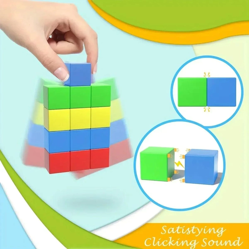 CUBOS MAGNE TICOS 100 PCS BLOQUES DE CONSTRUCCION 2CM COLORES VARIADOS - 2