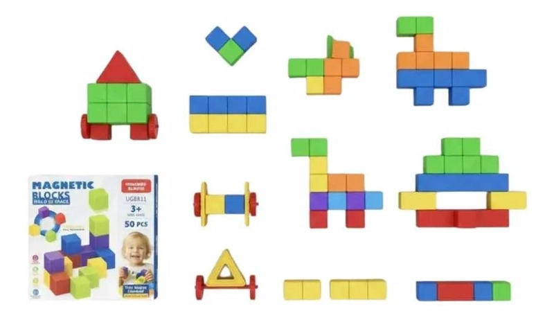 JUEGO DE CUBOS MAGNE TICOS 3D PARA CREAR ESTRUCTURAS - 2