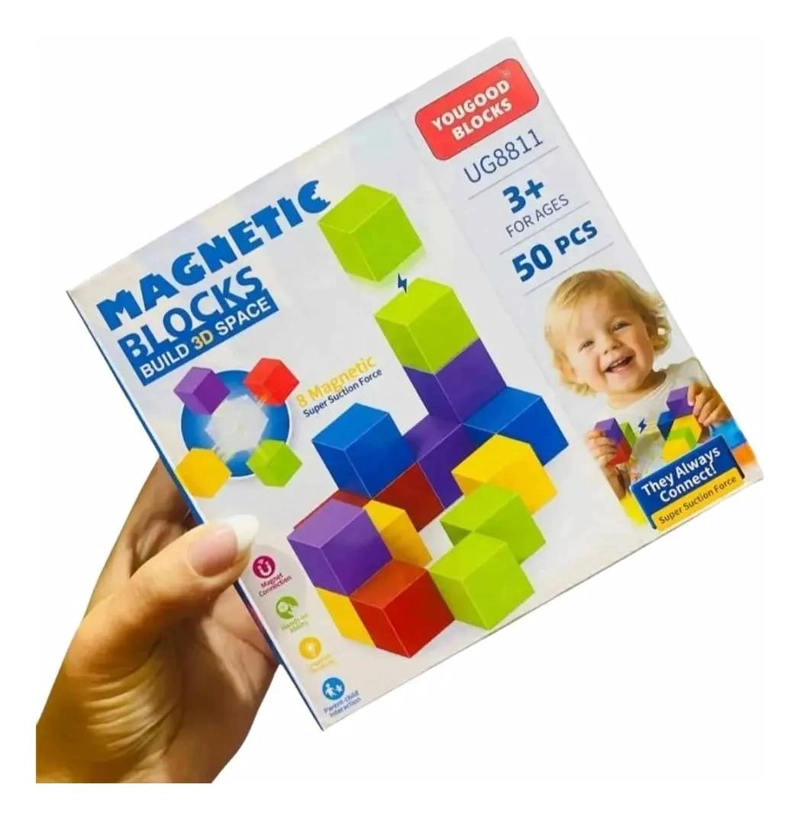 JUEGO DE CUBOS MAGNE TICOS 3D PARA CREAR ESTRUCTURAS - 3
