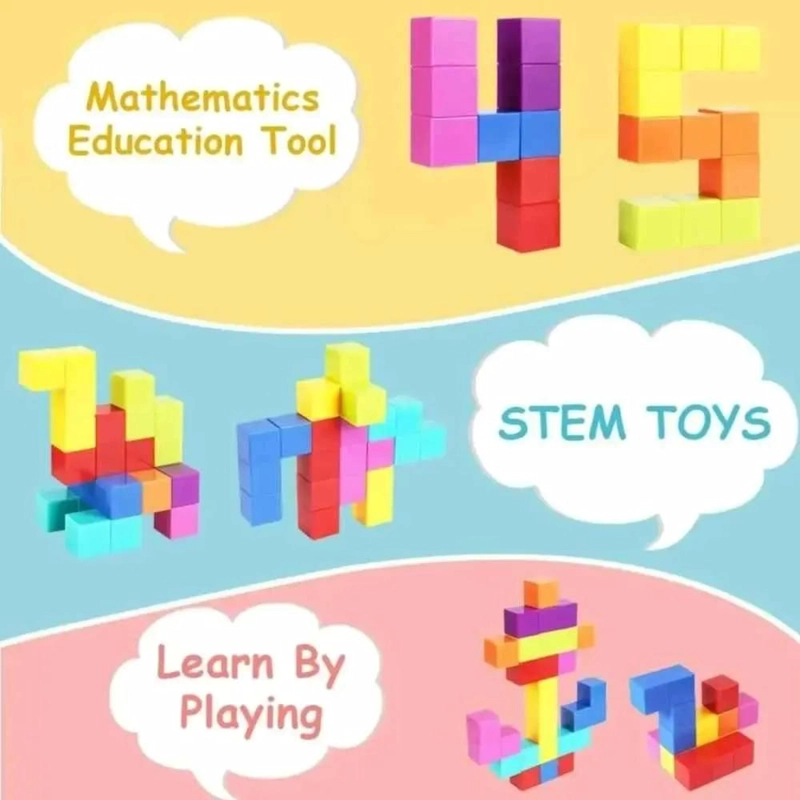 JUEGO DE CUBOS MAGNE TICOS 3D PARA CREAR ESTRUCTURAS - 4