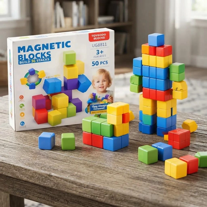 JUEGO DE CUBOS MAGNE TICOS 3D PARA CREAR ESTRUCTURAS - 5