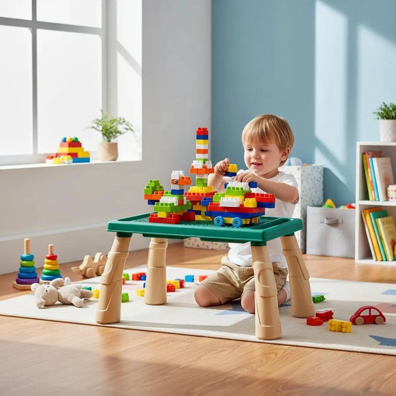 JUEGO DE BLOQUES DE CONSTRUCCION 100 PIEZAS CON MESA CREATIVA - 3