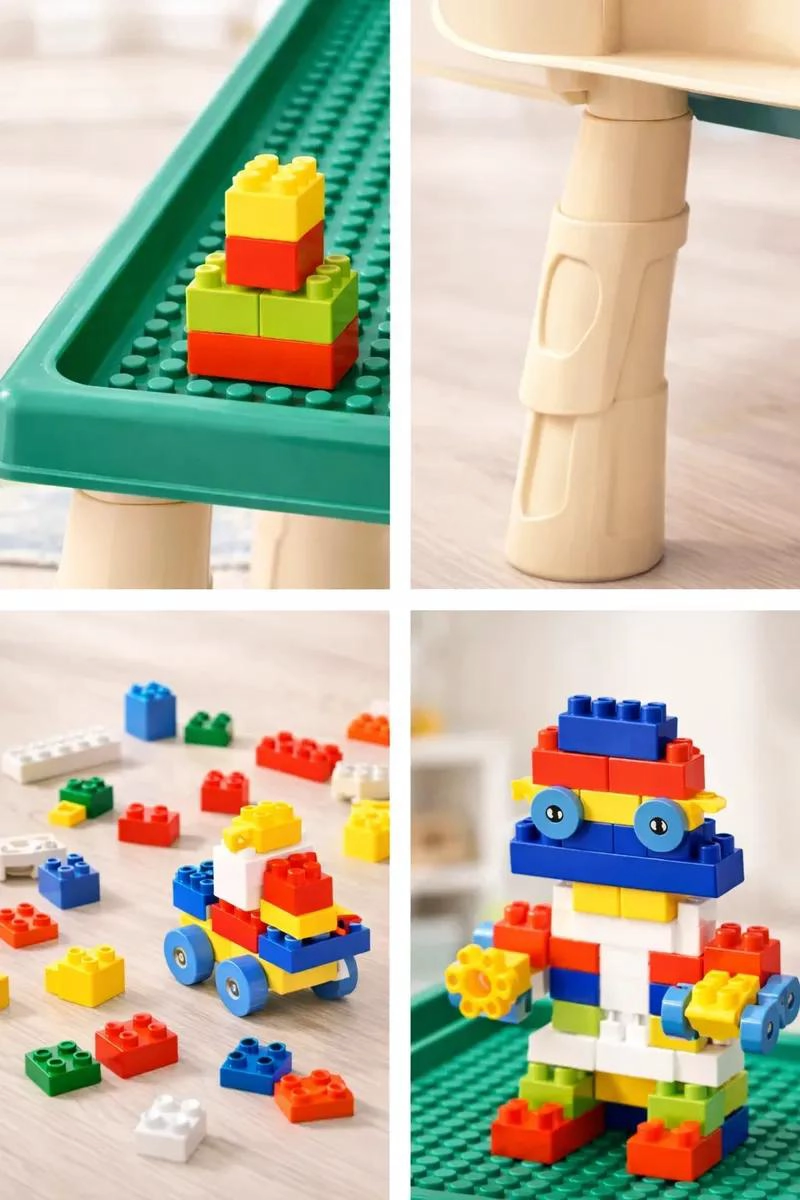 JUEGO DE BLOQUES DE CONSTRUCCION 100 PIEZAS CON MESA CREATIVA - 4