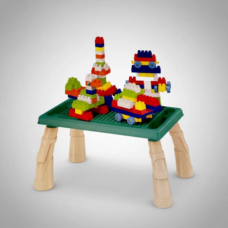 JUEGO DE BLOQUES DE CONSTRUCCION 100 PIEZAS CON MESA CREATIVA - 5