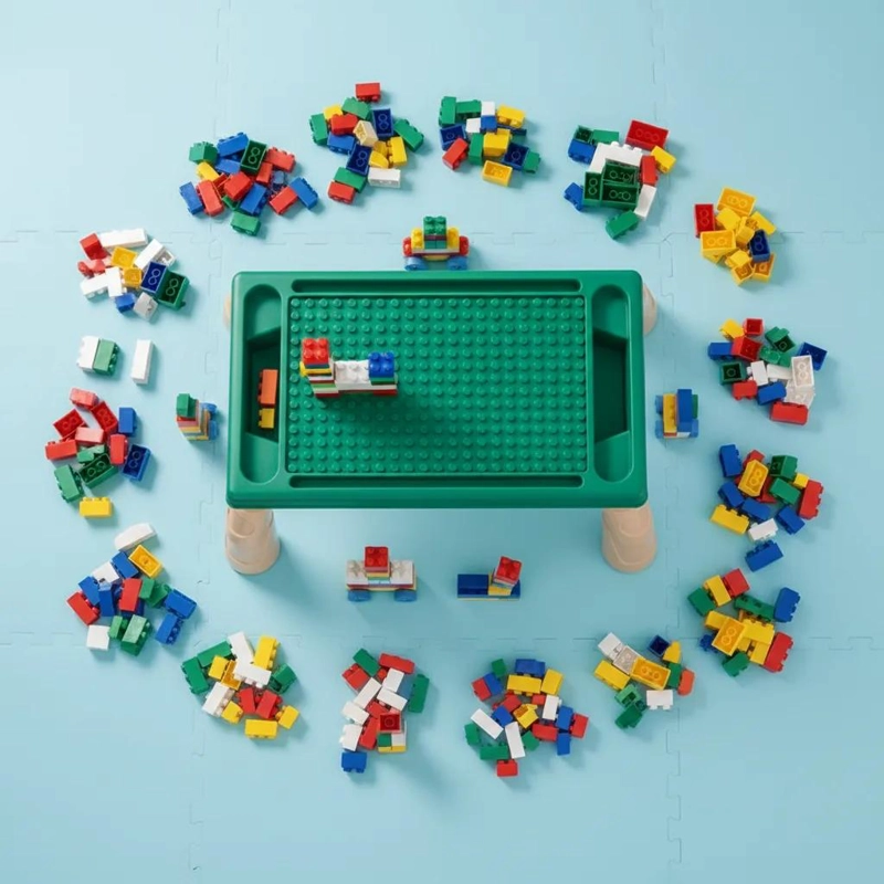 JUEGO DE BLOQUES DE CONSTRUCCION 100 PIEZAS CON MESA CREATIVA - 6