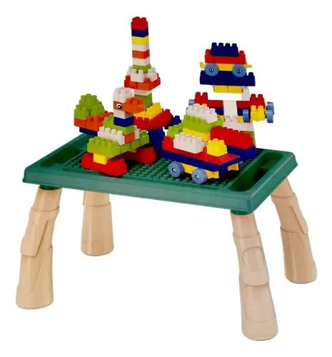 JUEGO DE BLOQUES DE CONSTRUCCION 100 PIEZAS CON MESA CREATIVA - 7