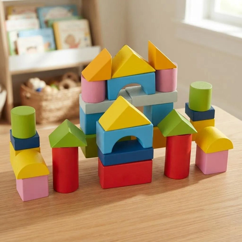 BLOQUES DE CONSTRUCCION DIDACTICOS DE MADERA PARA NIÑOS - 5