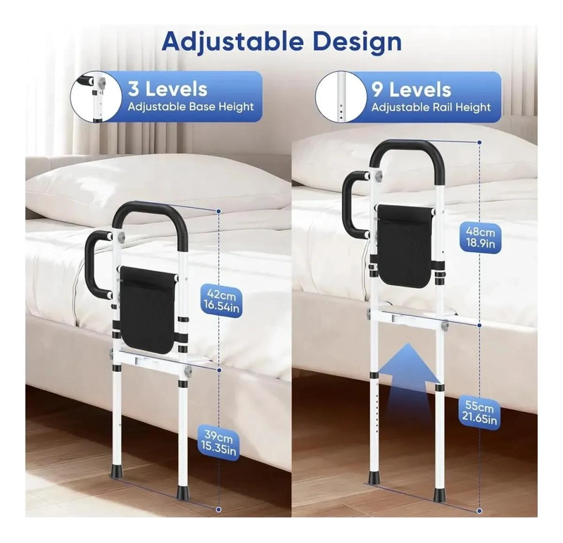BARANDA DE CAMA LATERAL AJUSTABLE PARA SEGURIDAD DE ADULTOS MAYORES - 6