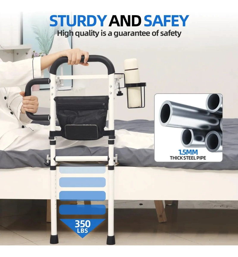 BARANDA DE CAMA LATERAL AJUSTABLE PARA SEGURIDAD DE ADULTOS MAYORES - 8