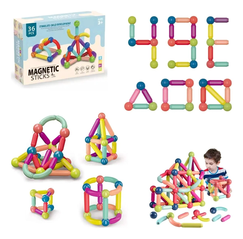 JUEGO DE CONSTRUCCION MAGNE TICO 36 PIEZAS PARA NIÑOS - 1