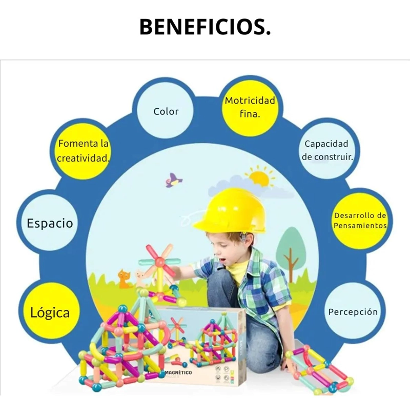 JUEGO DE CONSTRUCCION MAGNE TICO 36 PIEZAS PARA NIÑOS - 4