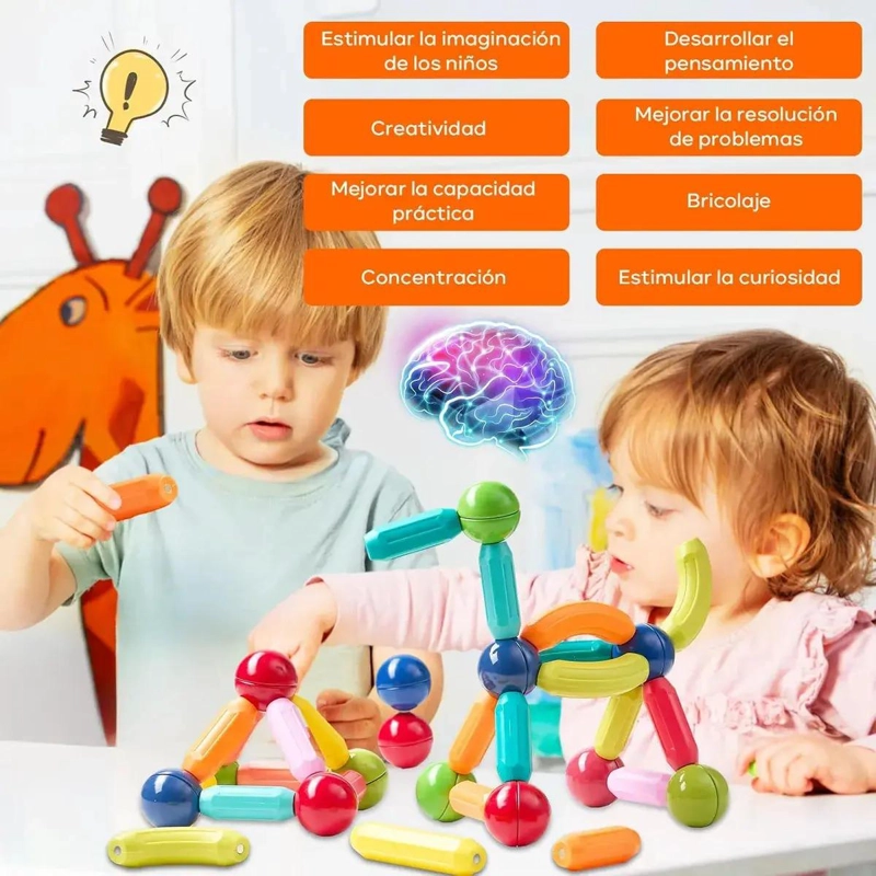 JUEGO DIDACTICO DE BLOQUES MAGNE TICOS PARA NIÑOS - 7
