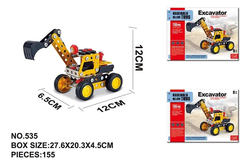 KIT DE CONSTRUCCION 3D EXCAVADORA DE METAL PARA NIÑOS - 3