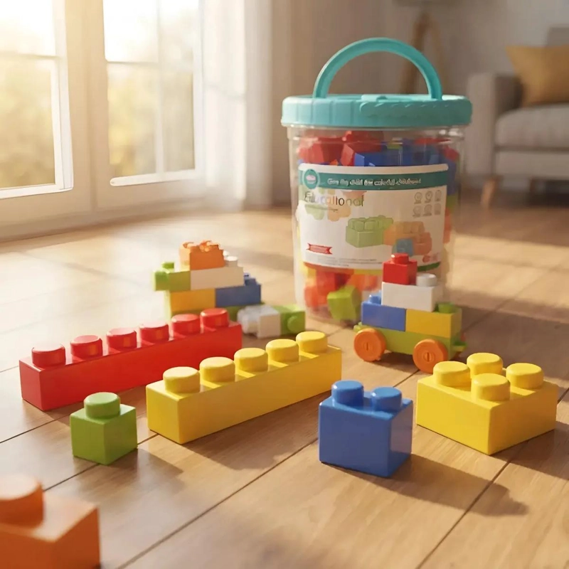 BLOQUES DE CONSTRUCCION INFANTIL EN BALDE PARA ESTIMULAR CREATIVIDAD - 1