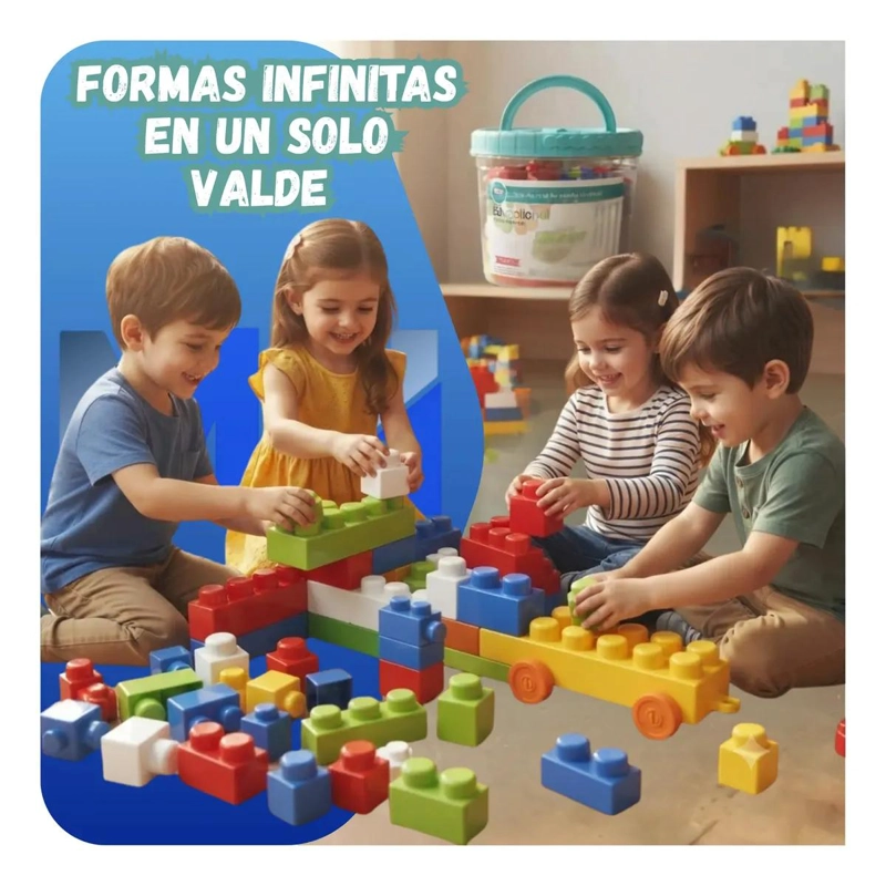 BLOQUES DE CONSTRUCCION INFANTIL EN BALDE PARA ESTIMULAR CREATIVIDAD - 2