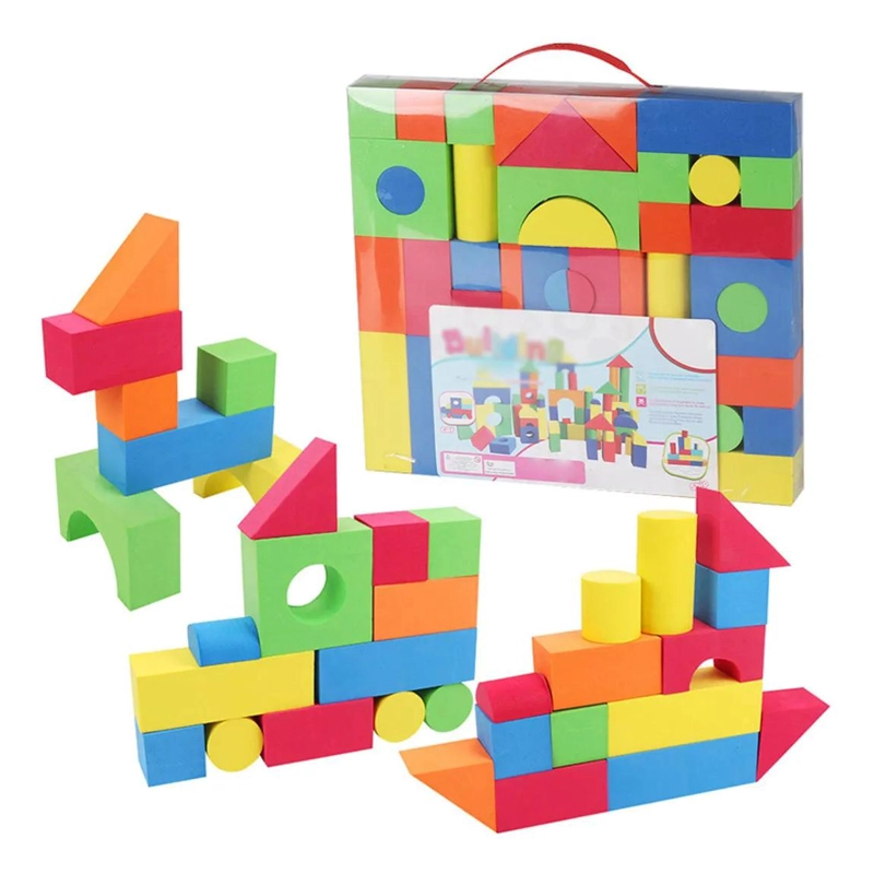 JUEGO DE 46 BLOQUES DE ESPUMA PARA CONSTRUCCION INFANTIL - 1