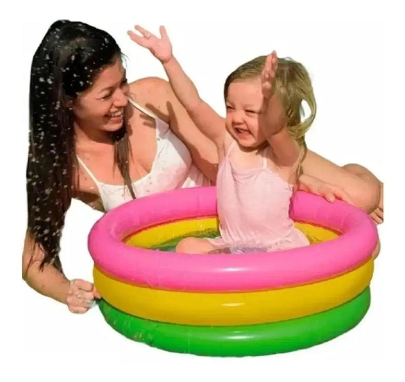 PISCINA INFLABLE INFANTIL MULTICOLOR PARA NIÑOS DE 1 A 3 AÑOS - 1