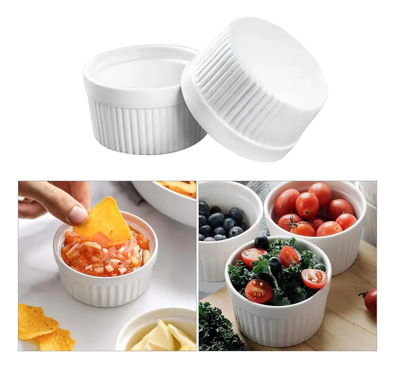 PACK DE 12 POCILLOS DE CERAMICA PARA HORNO Y MICROONDAS - 3