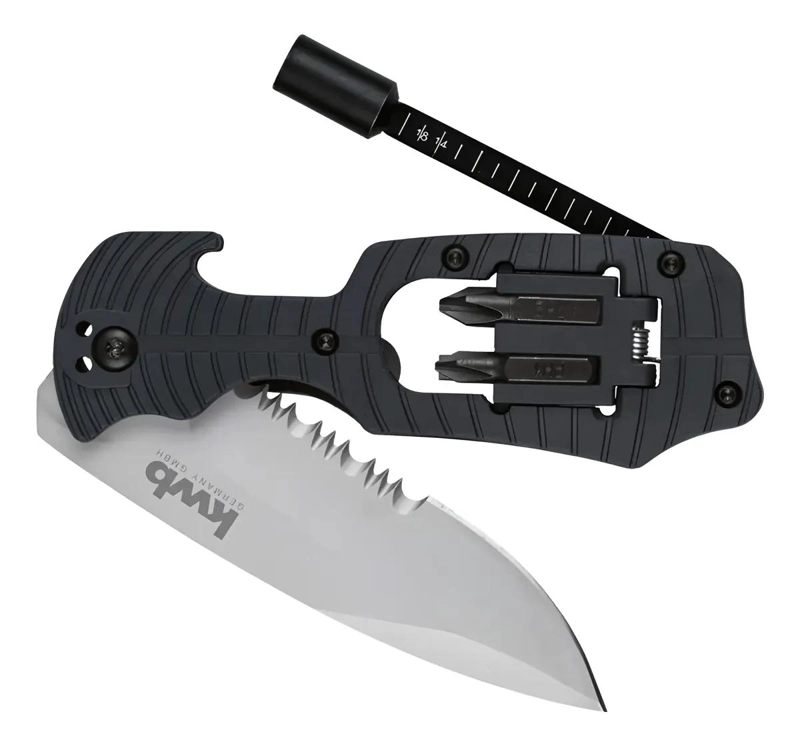 NAVAJA PLEGABLE CON PORTA PUNTAS Y SEGURIDAD - 1