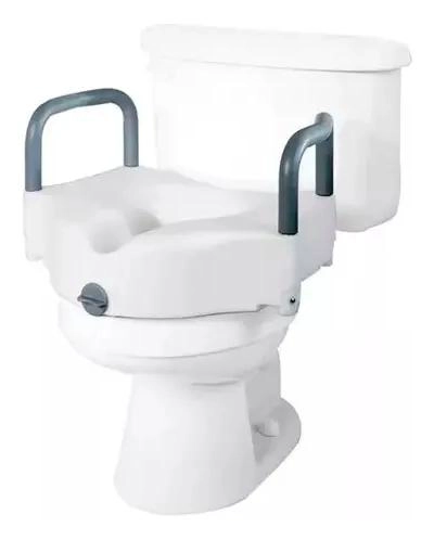 ALZA BAÑO WC CON APOYA BRAZOS ADAPTABLE Y RESISTENTE - 2