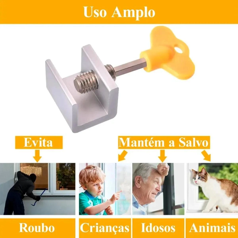 LIMITADOR DE VENTANA DE ALUMINIO PARA SEGURIDAD INFANTIL 10 PIEZAS - 3