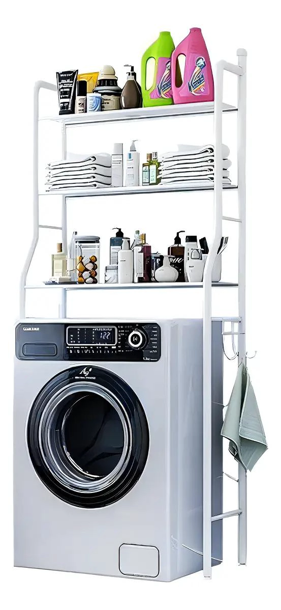 ESTANTE ORGANIZADOR METALICO DE 3 NIVELES PARA BAÑO Y LAVADORA - 1