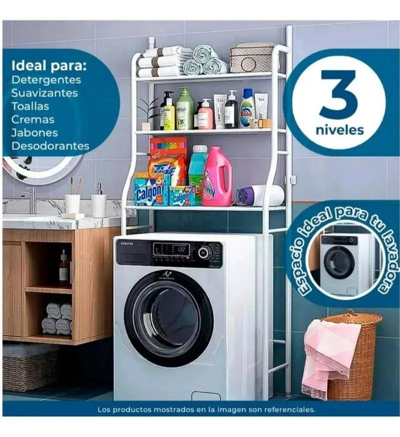 ORGANIZADOR DE BAÑO DE 3 NIVELES EN COLOR BLANCO - 3