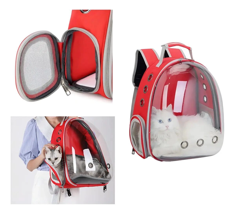 MOCHILA PARA MASCOTAS CON VISTA PANORAMICA Y VENTILACION - 4