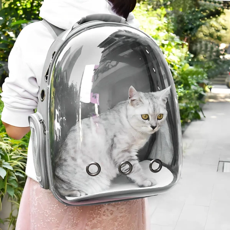 MOCHILA PARA MASCOTAS CON VISTA PANORAMICA Y VENTILACION - 5
