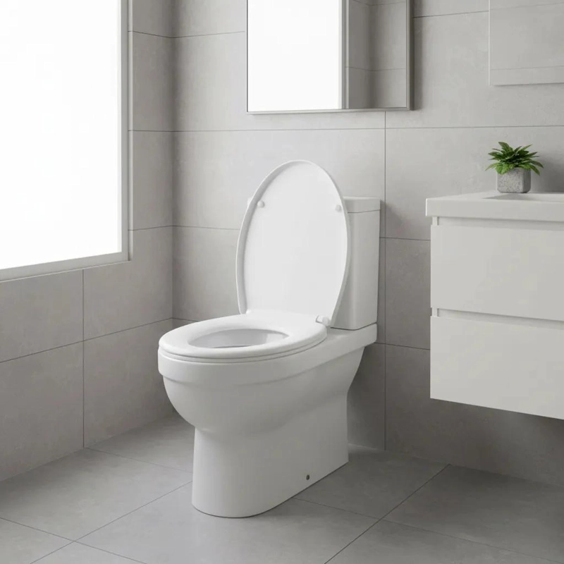 TAPA DE ASIENTO DE INODORO UNIVERSAL COLOR BLANCO - 6
