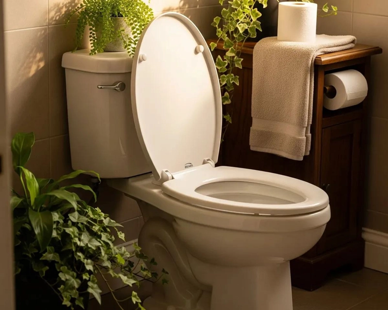 ASIENTO DE INODORO ELONGADO BLANCO CON CIERRE NORMAL - 4